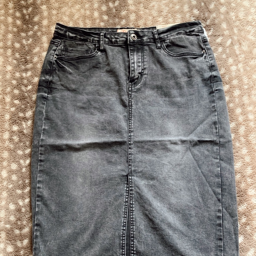 Grey Denim Skirt